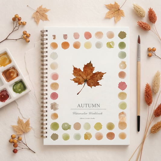 Carnet d’aquarelle Automn avec palette et pinceau – Kit aquarelle Juliette Creative Studio
